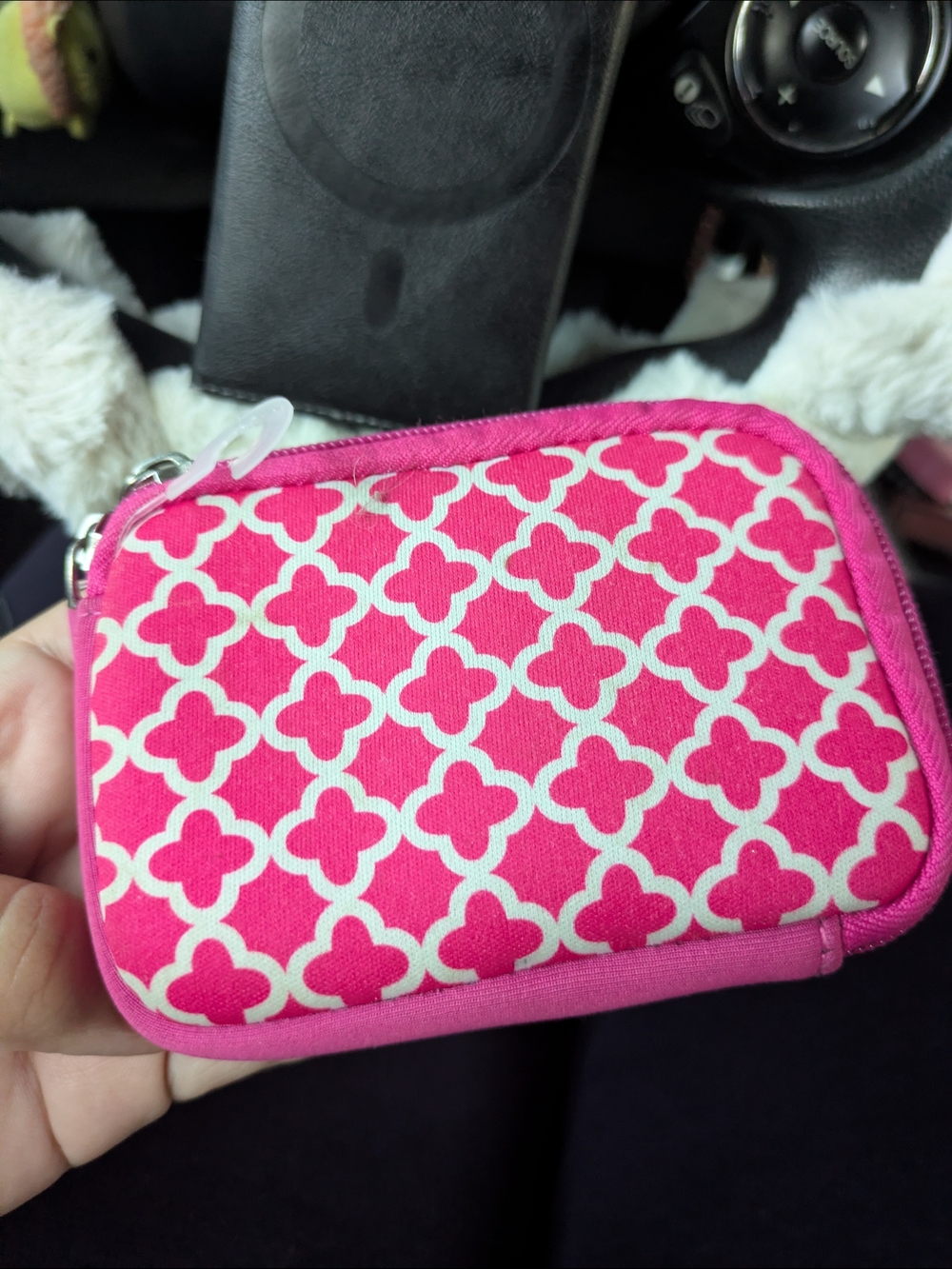 Y2k Macbeth Collection by Margaret Josephs Pink and White Patterned Camera Case